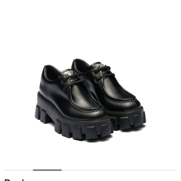 Prada Black Chunky Loafers - Picture 1 of 4